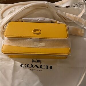 Coach Yellow Clutch Wristlet